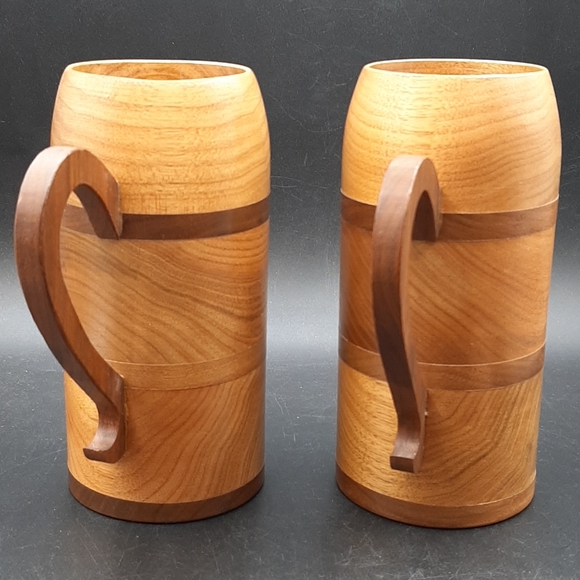 Hardy Huron Crafts Hand Crafted Wooden Mugs Barrie Ontario Butternut Walnut Wood - Picture 6 of 10